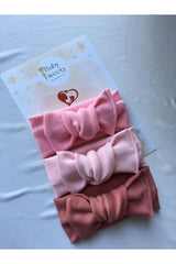 3'lü El Yapımı Ribana Kız Bebek Bandana 1 1